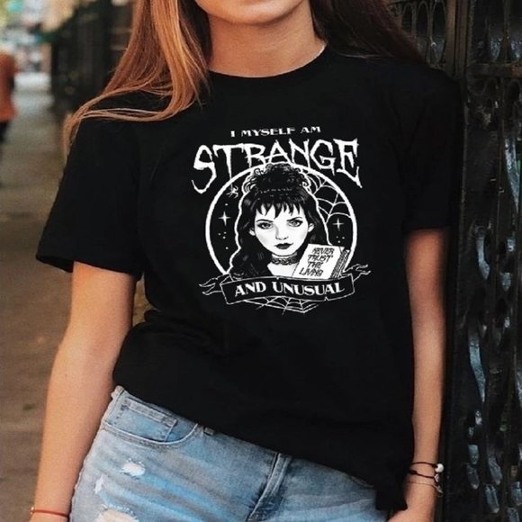 Tops - I Myself am Strange and Unusual Beetlejuice Tee